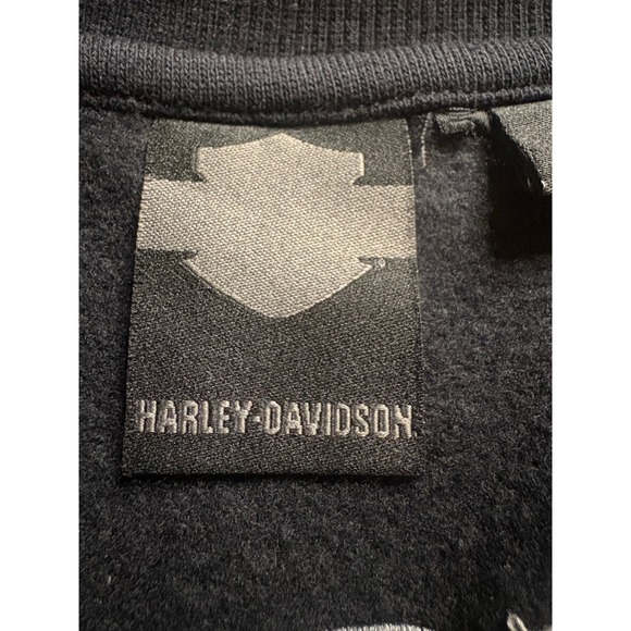 Harley-Davidson Womens Black Skull Rose Graphic Snap Bomber Jacket 96099-18VW L - Picture 3 of 10